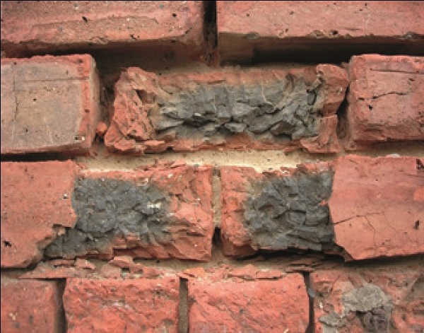 Decayed bricks