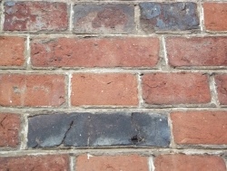 Historic brickwork with white pencilling still in reasonable condition