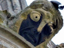 Gargoyle stained by pollution