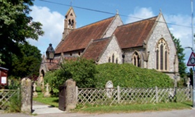 St Andrew's, Laverstock: exterior, churchyard and gate 