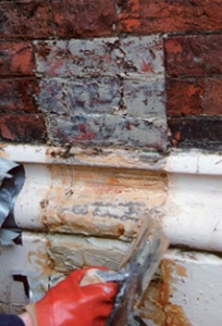 Brickwork after clay poultice treatment