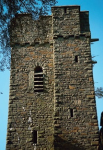 Top-stage of St Luke's tower with louvred window