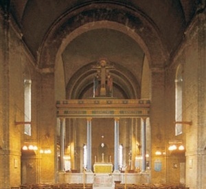 The nave of St Barnabas, looking towards the altar
