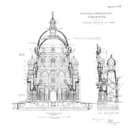 Technical drawings showing dome and other elements in section