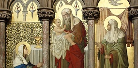 The painting of the 'Jesus in the Temple' from the south east niche after conservation