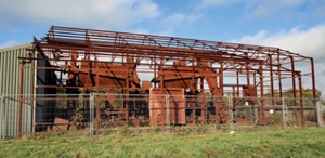 The skeletal framework of a former peat processing plant