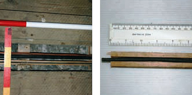 Wire inside timber casing, part of Armstrong's first installation