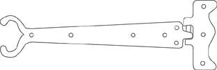 Drawing of T-hinge and strap