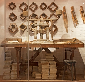 Historic tile press and tools