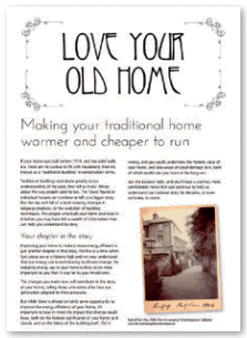 Title page of 'Love Your Old Home: Making your traditional home warmer and cheaper to run'
