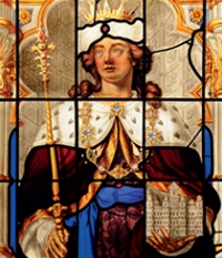 Depiction of Solomon with crown and sceptre at York Minster