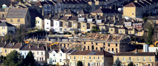 Mixed housing in Bath including new terrace under construction