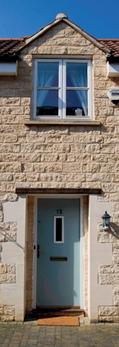 New-build home attempting to imitate traditional stonework and other features
