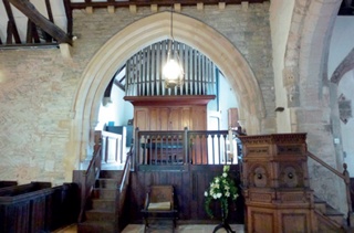 The organ in its new, elevated position