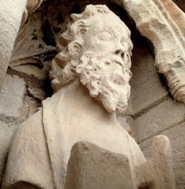 Stone statue in niche after conservation