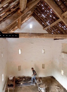 Historic threshing barn interior