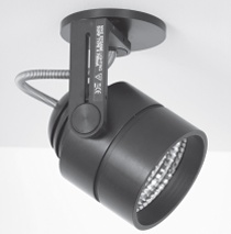 Close-up of ceiling-mounted LED spotlight
