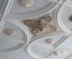 Decorative bosses are added to a restored ceiling  