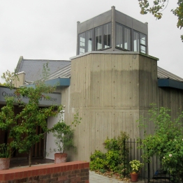 Blackheath: concrete facade topped by leaded lantern