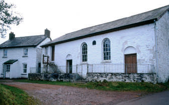 Exterior of Beili Du is a redundant Presbyterian Church of Wales chapel at Pentre-bach, near Sennybridge, southern Powys