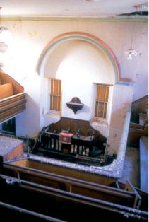 Interior of Hen Dy Cwrdd (the Old Meeting House), a Unitarian chapel, listed Grade II, at Trecynon near Aberdare, Glamorgan