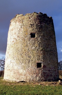 Exterior of ruined windmill