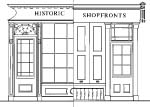 Elevations of two historic shopfronts