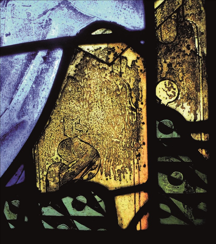 Corroded 16th century stained glass