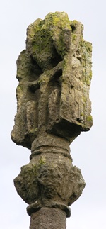 Photograph of the north and west faces of the upper section of the St Mary's Stringston cross