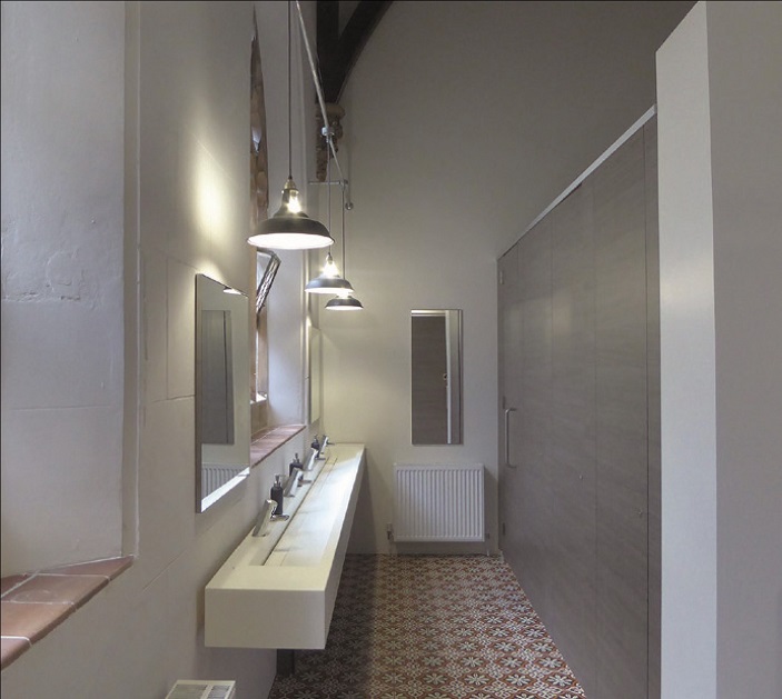 Modern toilets in St Mary's church, where the north aisles used to be.