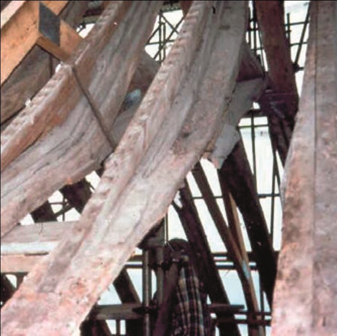 Timber rafters with 12 inch firring pieces