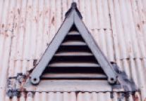 Triangular-shaped gable with louvres