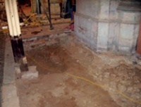 Area of excavated church floor