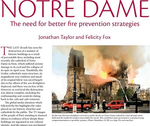 Historic Churches 2019 edition, article on fire prevention strategies at notre dame cathedral